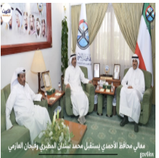 معالي محافظ الأحمدي يستقبل محمد سندان المطيري وفيحان العازمي